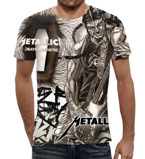 Заказать мужскую футболку в Москве. Футболка с полной запечаткой (мужская) Metallica Art от Aleksey Rovensky - готовые дизайны и нанесение принтов.
