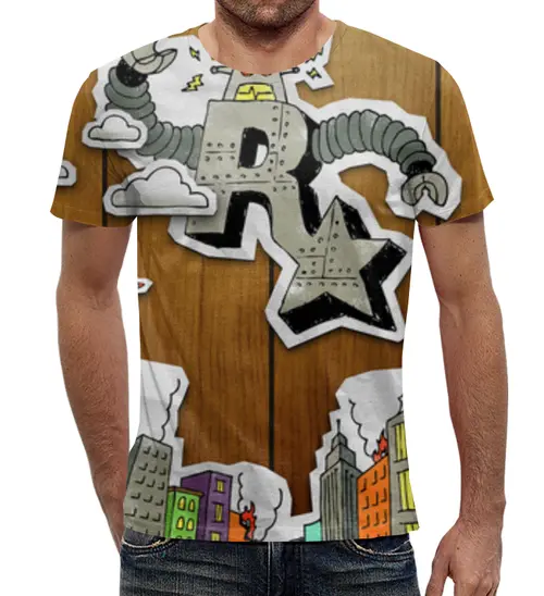 Заказать мужскую футболку в Москве. Футболка с полной запечаткой (мужская) Rockstar от YellowCloverShop - готовые дизайны и нанесение принтов.