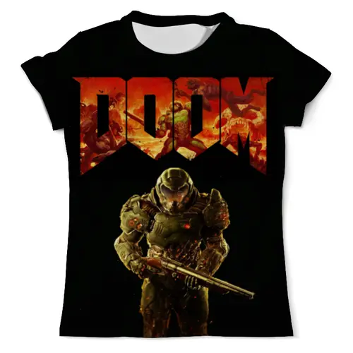Заказать мужскую футболку в Москве. Футболка с полной запечаткой (мужская) Doom (Дум) от Nos  - готовые дизайны и нанесение принтов.