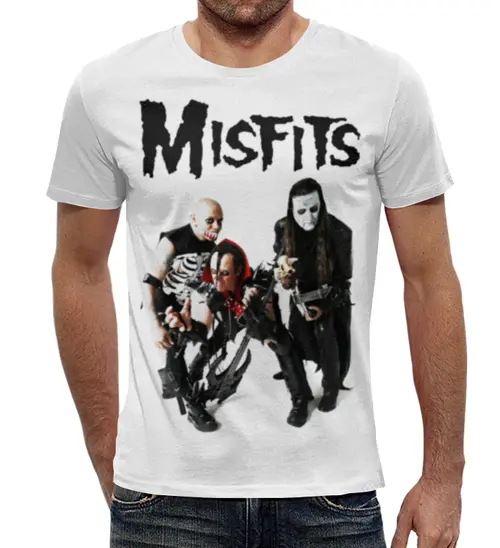Заказать мужскую футболку в Москве. Футболка с полной запечаткой (мужская) The Misfits от geekbox - готовые дизайны и нанесение принтов.