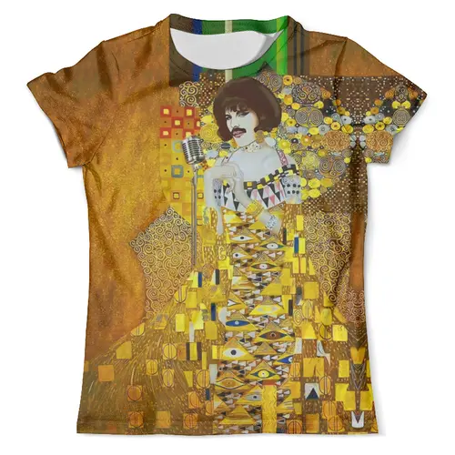Заказать мужскую футболку в Москве. Футболка с полной запечаткой (мужская) Freddie Mercury (Gustav Klimt) от balden - готовые дизайны и нанесение принтов.
