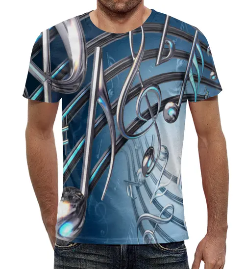 Заказать мужскую футболку в Москве. Футболка с полной запечаткой (мужская) Музыка от THE_NISE  - готовые дизайны и нанесение принтов.