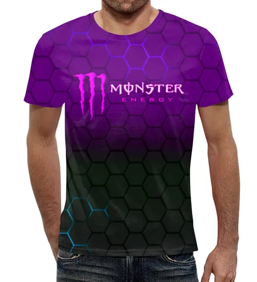 Заказать мужскую футболку в Москве. Футболка с полной запечаткой (мужская) Monster Energy от THE_NISE  - готовые дизайны и нанесение принтов.