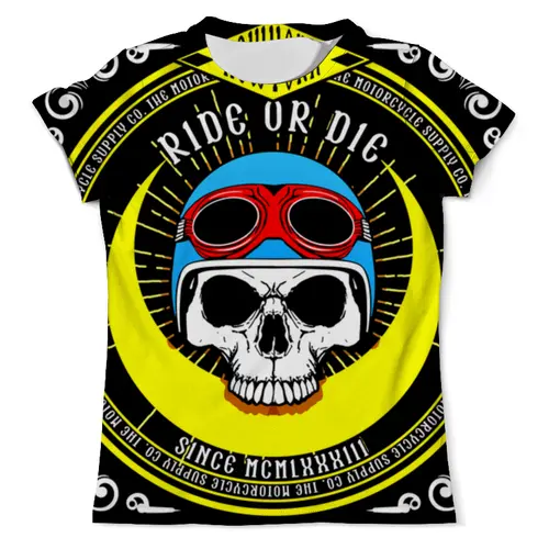Заказать мужскую футболку в Москве. Футболка с полной запечаткой (мужская) Ride or die от THE_NISE  - готовые дизайны и нанесение принтов.