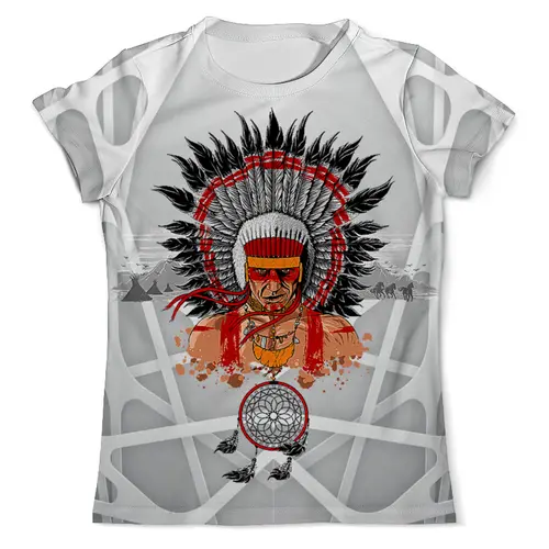 Заказать мужскую футболку в Москве. Футболка с полной запечаткой (мужская) Indian Design от balden - готовые дизайны и нанесение принтов.