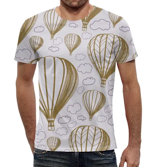 Заказать мужскую футболку в Москве. Футболка с полной запечаткой (мужская) Воздушные шары от ПРИНТЫ ПЕЧАТЬ  - готовые дизайны и нанесение принтов.