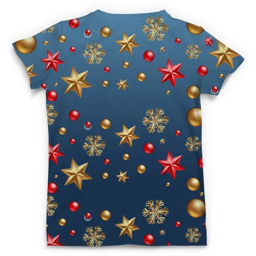 Заказать мужскую футболку в Москве. Футболка с полной запечаткой (мужская) Новогодняя (1) от T-shirt print  - готовые дизайны и нанесение принтов.