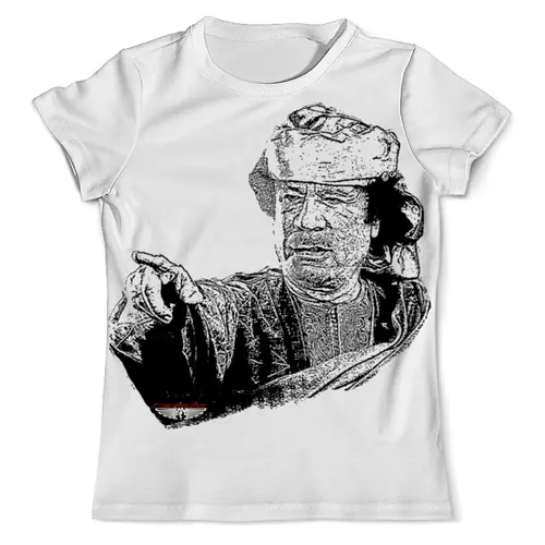 Заказать мужскую футболку в Москве. Футболка с полной запечаткой (мужская) Каддафи от ГПМНпR'n'R - готовые дизайны и нанесение принтов.