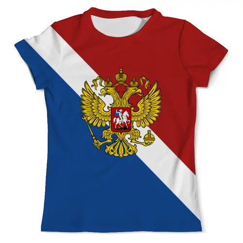Заказать мужскую футболку в Москве. Футболка с полной запечаткой (мужская) Флаг России от THE_NISE  - готовые дизайны и нанесение принтов.