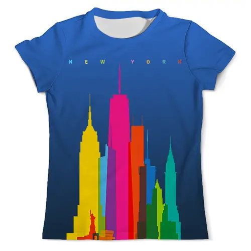 Заказать мужскую футболку в Москве. Футболка с полной запечаткой (мужская) New York от T-shirt print  - готовые дизайны и нанесение принтов.