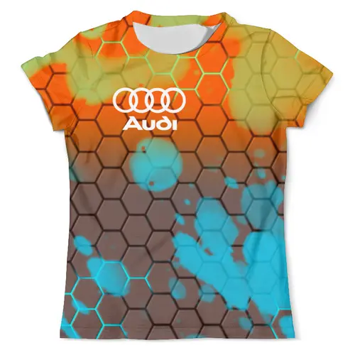 Заказать мужскую футболку в Москве. Футболка с полной запечаткой (мужская) Авто Audi от THE_NISE  - готовые дизайны и нанесение принтов.