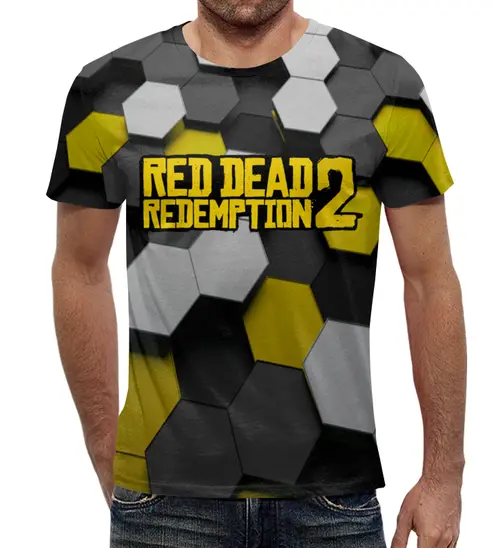 Заказать мужскую футболку в Москве. Футболка с полной запечаткой (мужская) Red Dead Redemption 2 от THE_NISE  - готовые дизайны и нанесение принтов.