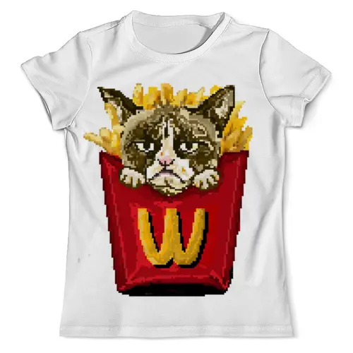 Заказать мужскую футболку в Москве. Футболка с полной запечаткой (мужская) Grumpy cat от CoolDesign - готовые дизайны и нанесение принтов.