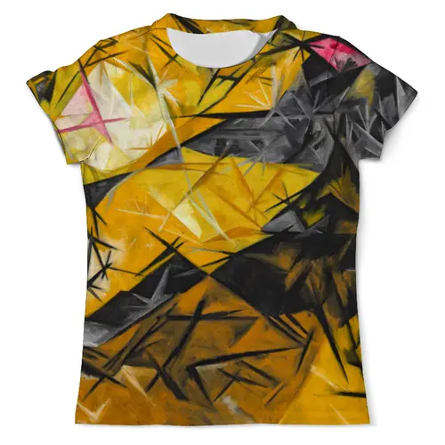 Заказать мужскую футболку в Москве. Футболка с полной запечаткой (мужская) Кошки (Розовое, черное и желтое) от trend - готовые дизайны и нанесение принтов.