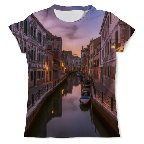 Заказать мужскую футболку в Москве. Футболка с полной запечаткой (мужская) Венеция от Violet - готовые дизайны и нанесение принтов.