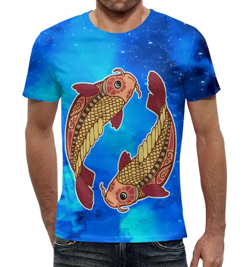 Заказать мужскую футболку в Москве. Футболка с полной запечаткой (мужская) Зодиак-рыбы от THE_NISE  - готовые дизайны и нанесение принтов.