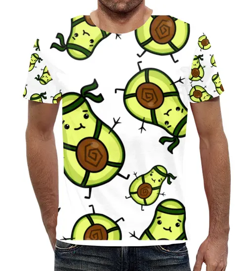 Заказать мужскую футболку в Москве. Футболка с полной запечаткой (мужская) авокадо от queen  - готовые дизайны и нанесение принтов.