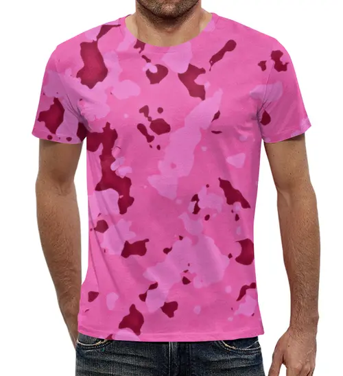 Заказать мужскую футболку в Москве. Футболка с полной запечаткой (мужская) Розовый камуфляж от THE_NISE  - готовые дизайны и нанесение принтов.