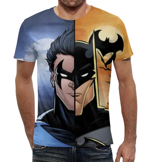 Заказать мужскую футболку в Москве. Футболка с полной запечаткой (мужская) Batman  от ПРИНТЫ ПЕЧАТЬ  - готовые дизайны и нанесение принтов.