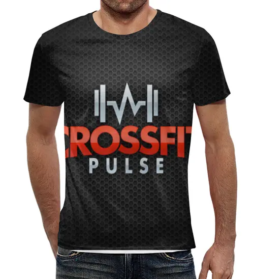Заказать мужскую футболку в Москве. Футболка с полной запечаткой (мужская) CrossFit pulse от no_fear - готовые дизайны и нанесение принтов.