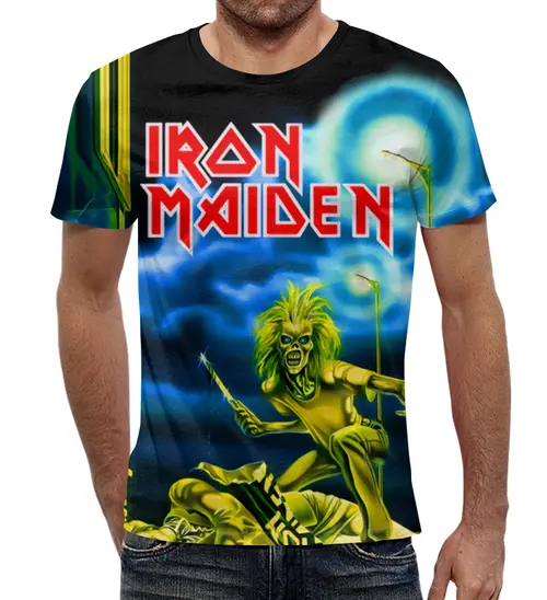 Заказать мужскую футболку в Москве. Футболка с полной запечаткой (мужская) Iron Maiden от ПРИНТЫ ПЕЧАТЬ  - готовые дизайны и нанесение принтов.