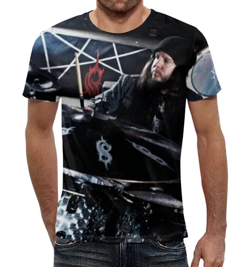 Заказать мужскую футболку в Москве. Футболка с полной запечаткой (мужская) Joey Jordison от Vladec11 - готовые дизайны и нанесение принтов.