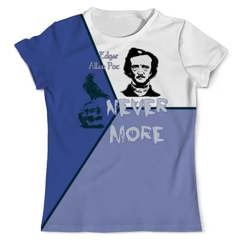 Заказать мужскую футболку в Москве. Футболка с полной запечаткой (мужская) Эдгар По, «Ворон» (Edgar Poe, The Raven) от Andy Quarry - готовые дизайны и нанесение принтов.