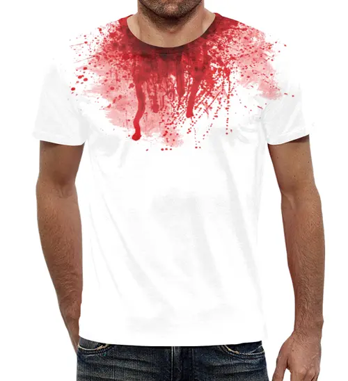 Заказать мужскую футболку в Москве. Футболка с полной запечаткой (мужская) BLOOD HALLOWEEN от CoolDesign - готовые дизайны и нанесение принтов.