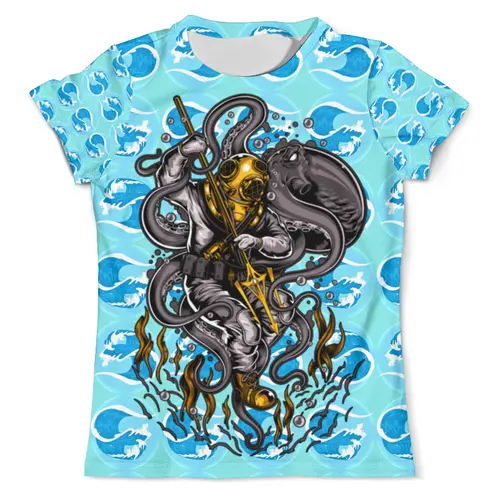 Заказать мужскую футболку в Москве. Футболка с полной запечаткой (мужская) Underwater   от ПРИНТЫ ПЕЧАТЬ  - готовые дизайны и нанесение принтов.