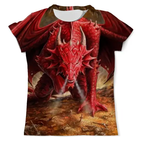 Заказать мужскую футболку в Москве. Футболка с полной запечаткой (мужская) Дракон от Dover - готовые дизайны и нанесение принтов.