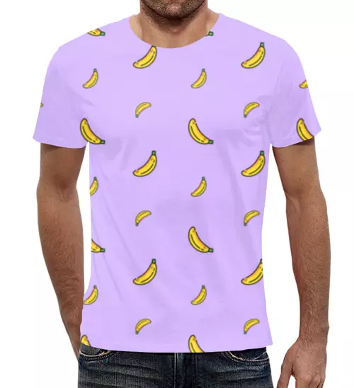 Заказать мужскую футболку в Москве. Футболка с полной запечаткой (мужская) Паттерн "Бананы" от Даша Майер - готовые дизайны и нанесение принтов.