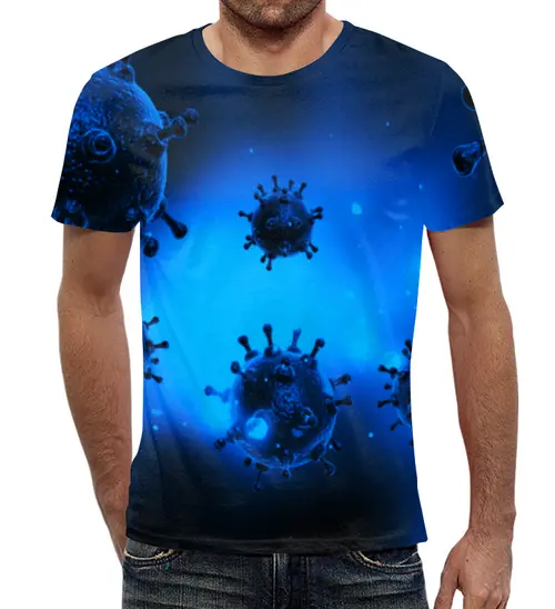 Заказать мужскую футболку в Москве. Футболка с полной запечаткой (мужская) Микробы  от THE_NISE  - готовые дизайны и нанесение принтов.