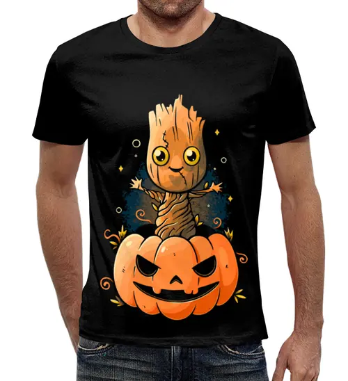 Заказать мужскую футболку в Москве. Футболка с полной запечаткой (мужская) Halloween           от T-shirt print  - готовые дизайны и нанесение принтов.