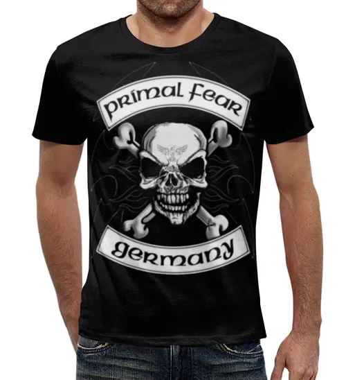 Заказать мужскую футболку в Москве. Футболка с полной запечаткой (мужская) Primal Fear от geekbox - готовые дизайны и нанесение принтов.