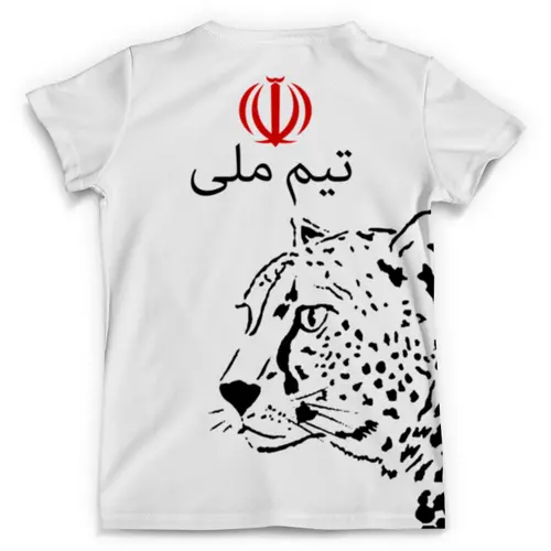 Заказать мужскую футболку в Москве. Футболка с полной запечаткой (мужская) Сборная Ирана от geekbox - готовые дизайны и нанесение принтов.