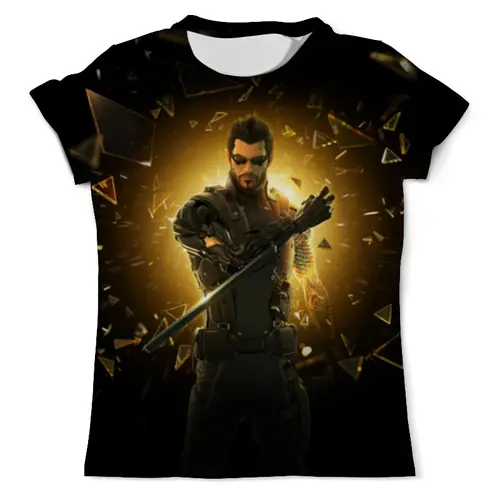 Заказать мужскую футболку в Москве. Футболка с полной запечаткой (мужская) Deus Ex от galaxy secret - готовые дизайны и нанесение принтов.