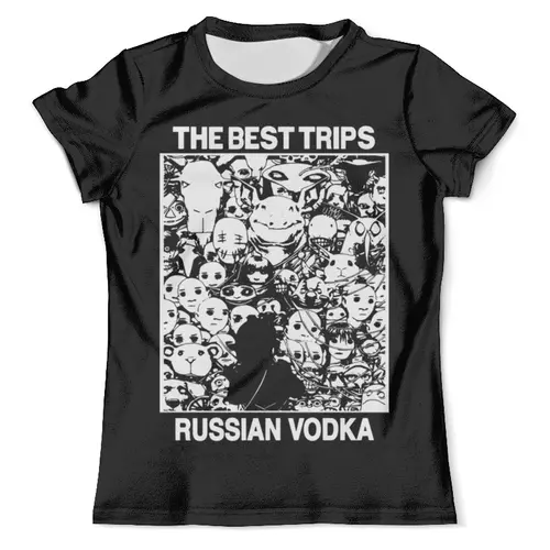 Заказать мужскую футболку в Москве. Футболка с полной запечаткой (мужская) vodka от Владимир Дрошнев - готовые дизайны и нанесение принтов.