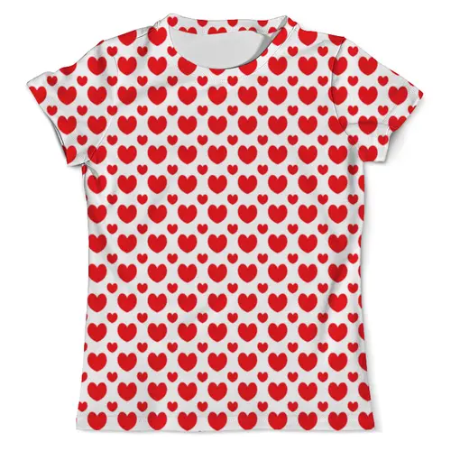 Заказать мужскую футболку в Москве. Футболка с полной запечаткой (мужская) Красные сердечки от THE_NISE  - готовые дизайны и нанесение принтов.