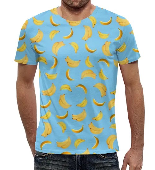 Заказать мужскую футболку в Москве. Футболка с полной запечаткой (мужская) Бананы от valezar - готовые дизайны и нанесение принтов.