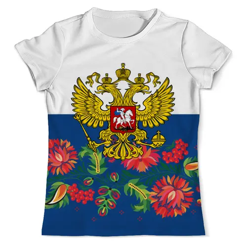 Заказать мужскую футболку в Москве. Футболка с полной запечаткой (мужская) Хохлома от THE_NISE  - готовые дизайны и нанесение принтов.