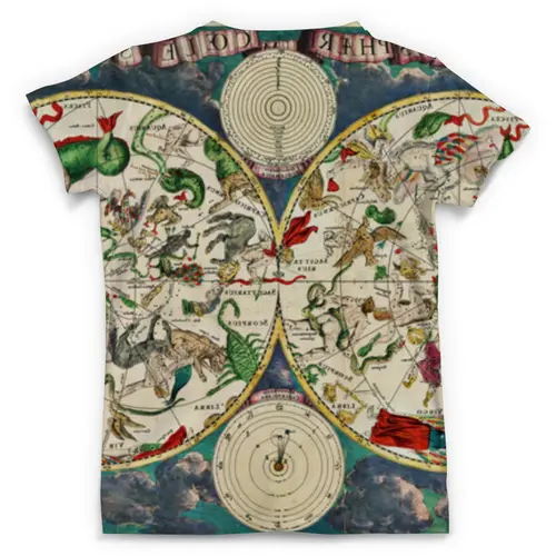 Заказать мужскую футболку в Москве. Футболка с полной запечаткой (мужская) Атлас звёздного неба XVII века от trend - готовые дизайны и нанесение принтов.