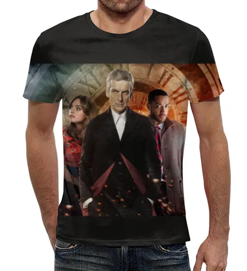 Заказать мужскую футболку в Москве. Футболка с полной запечаткой (мужская) Doctor Who от cherdantcev - готовые дизайны и нанесение принтов.