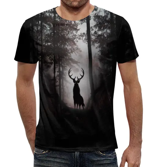 Заказать мужскую футболку в Москве. Футболка с полной запечаткой (мужская) Лесной зверь от THE_NISE  - готовые дизайны и нанесение принтов.