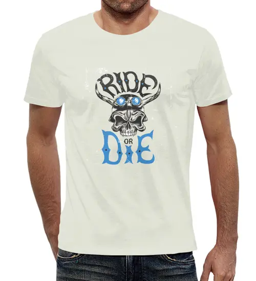 Заказать мужскую футболку в Москве. Футболка с полной запечаткой (мужская) Ride die от THE_NISE  - готовые дизайны и нанесение принтов.