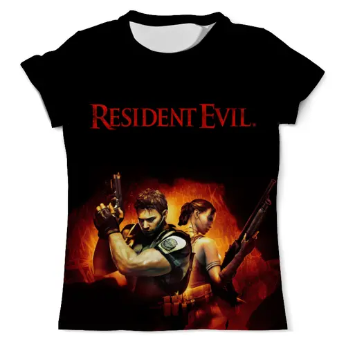 Заказать мужскую футболку в Москве. Футболка с полной запечаткой (мужская) Resident Evil от game-fan - готовые дизайны и нанесение принтов.