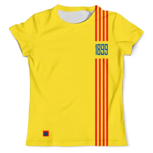 Заказать мужскую футболку в Москве. Футболка с полной запечаткой (мужская) FC Barcelona | Flag 1899 (2021) от 0x000000123 - готовые дизайны и нанесение принтов.
