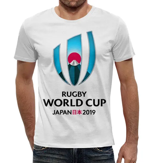 Заказать мужскую футболку в Москве. Футболка с полной запечаткой (мужская) Кубок Мира по регби от rugby - готовые дизайны и нанесение принтов.