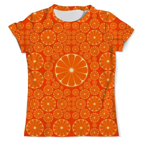 Заказать мужскую футболку в Москве. Футболка с полной запечаткой (мужская) Апельсины от gopotol - готовые дизайны и нанесение принтов.