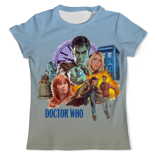 Заказать мужскую футболку в Москве. Футболка с полной запечаткой (мужская) Doctor Who от T-shirt print  - готовые дизайны и нанесение принтов.