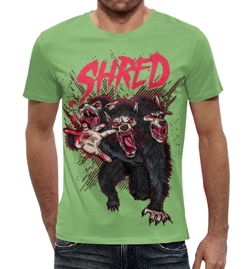 Заказать мужскую футболку в Москве. Футболка с полной запечаткой (мужская) SHRED от T-shirt print  - готовые дизайны и нанесение принтов.